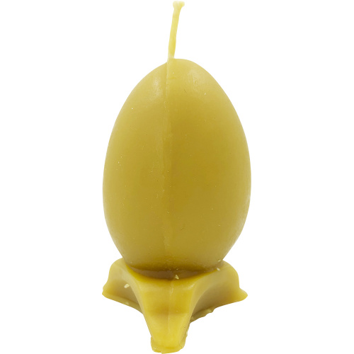 Свеча из натурального воска "Яйцо с подставкою", высота - 7,5 см, вес - 60 гр.